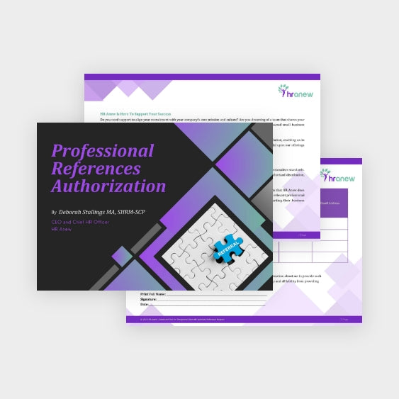Professional References Authorization